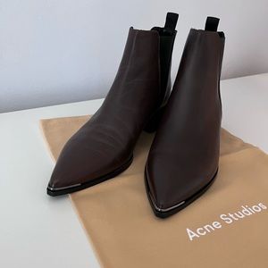 ACNE STUDIO JENSEN chocolate brown leather booties